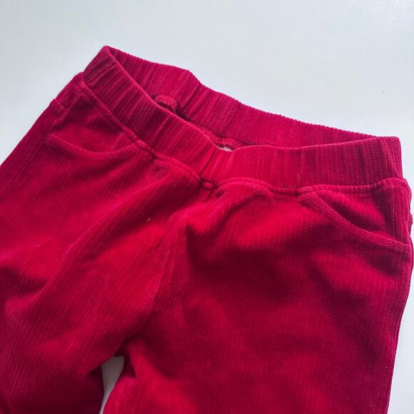 Hanna Andersson Red Ribbed Velour Leggings - Size 8 / 130 - Picture 4 of 6